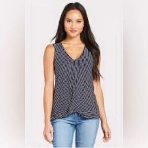 Anthropologie Sunday In Brooklyn Striped Twist Front Sleeveless Tank Top Size S